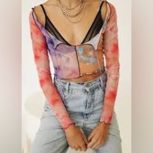 Verge Girl Take Notice Mesh Top in Tie Dye